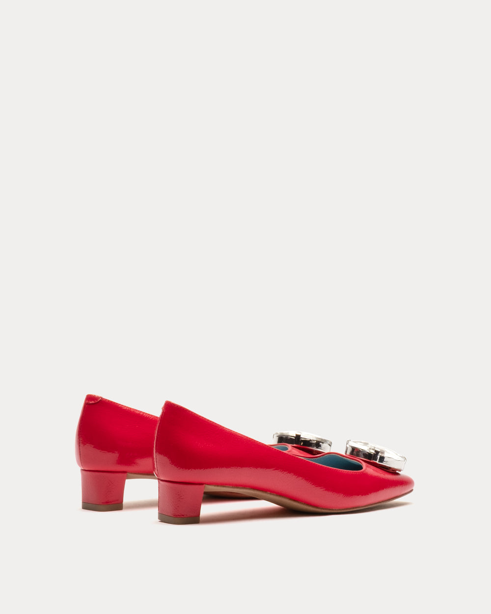 Mary Mod Heel - Crinkled Leather Red Heels Frances Valentine