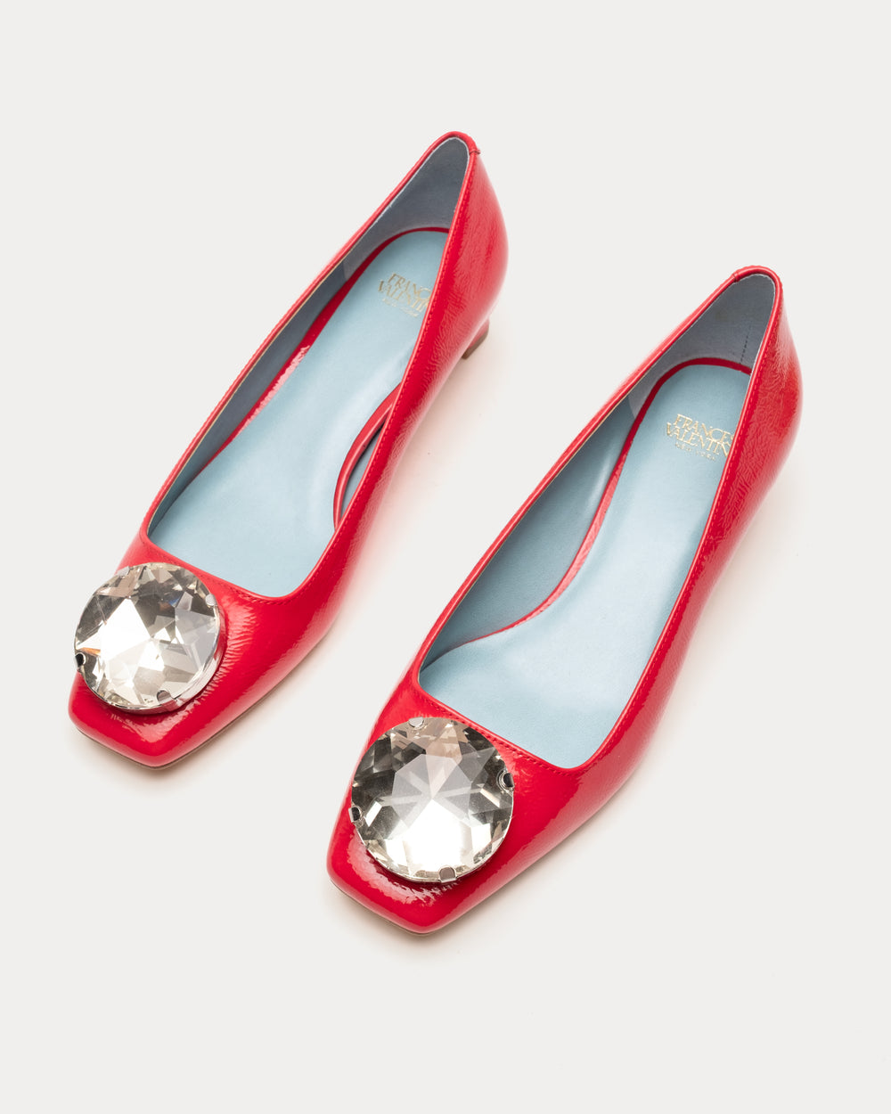 Mary Mod Heel - Crinkled Leather Red Heels Frances Valentine