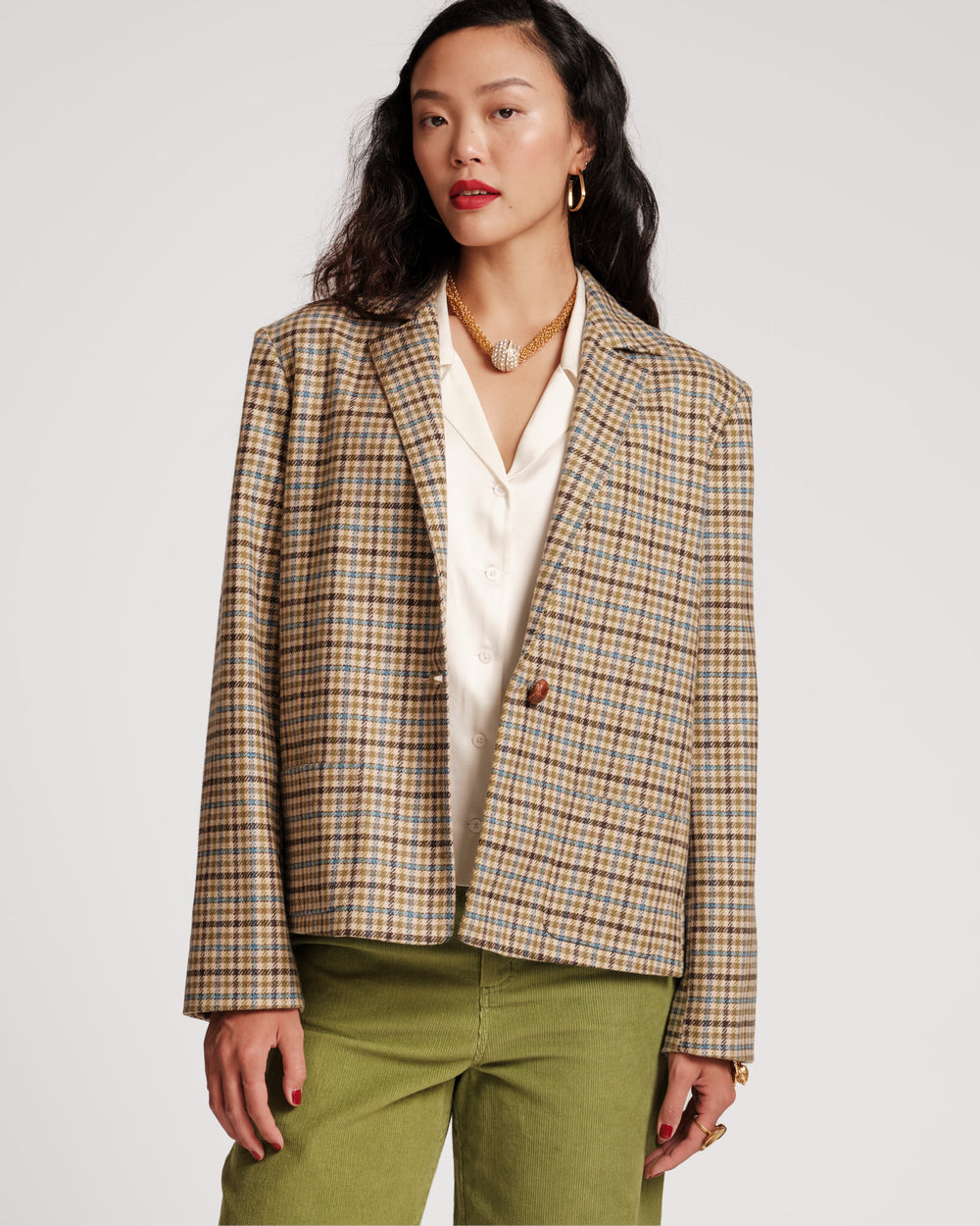 Max Wool Jacket - Baby Houndstooth - Frances Valentine