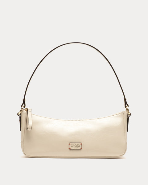 Mia Mini Shoulder Bag - Crinkled Leather Oyster – Frances Valentine