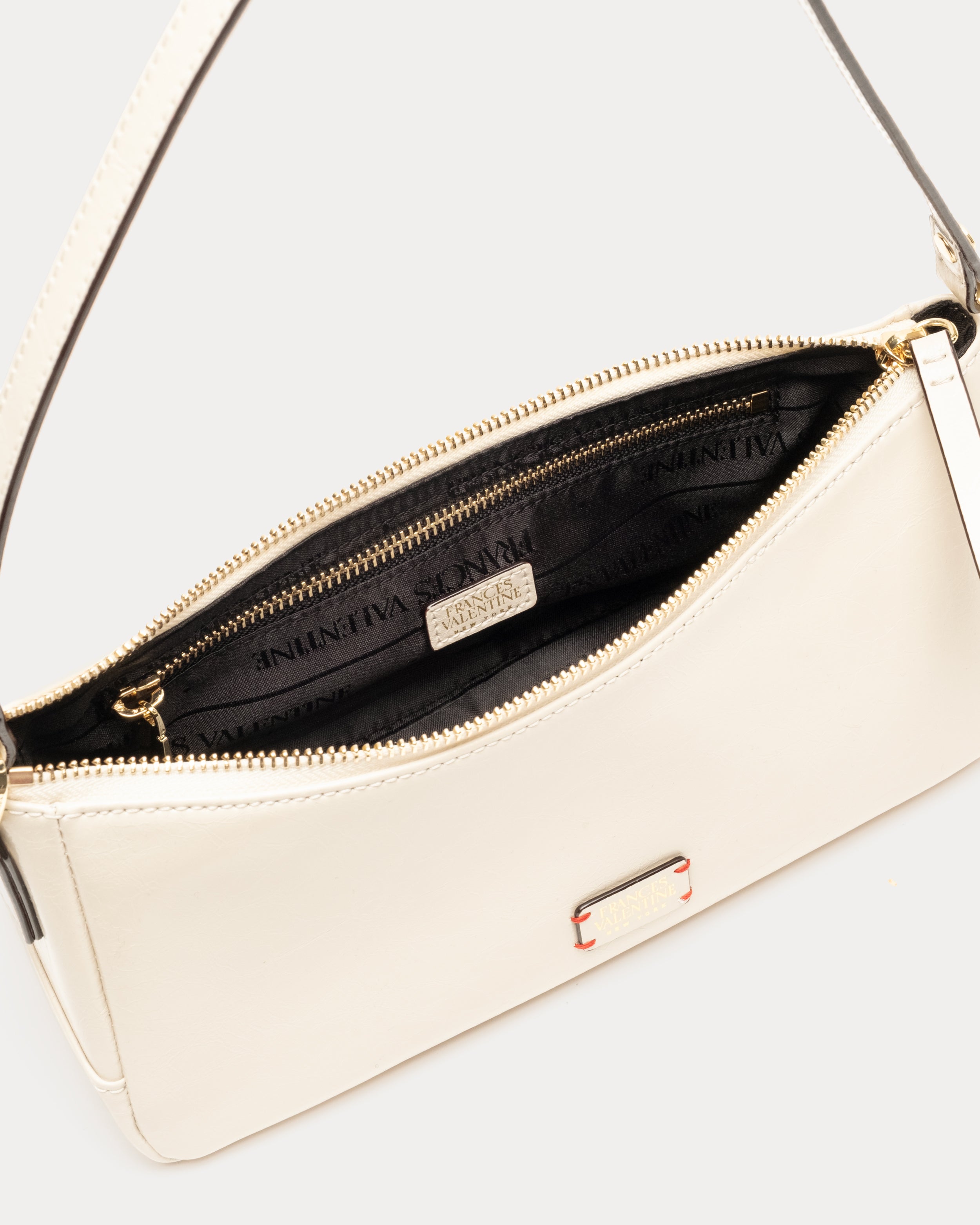 Mia Mini Shoulder Bag - Crinkled Leather Oyster – Frances Valentine