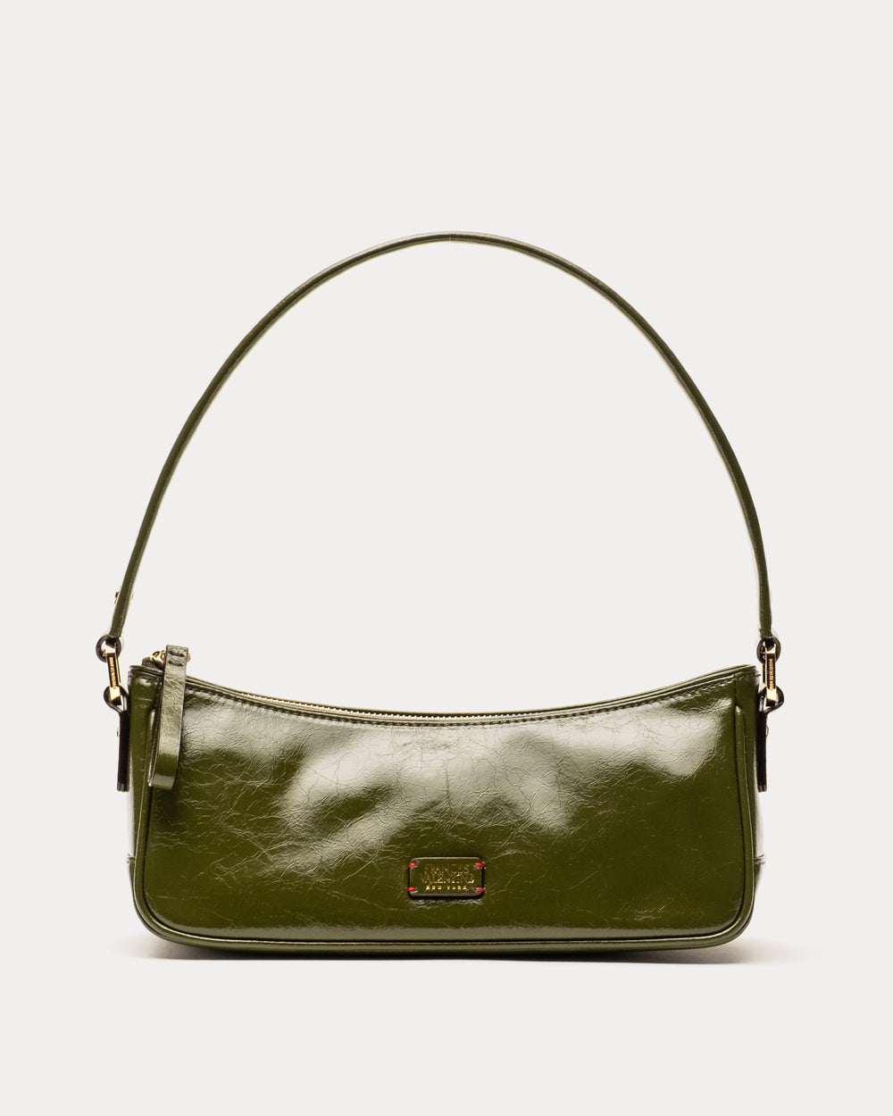Mia Mini Shoulder Bag - Crinkled Leather Olive - Frances Valentine