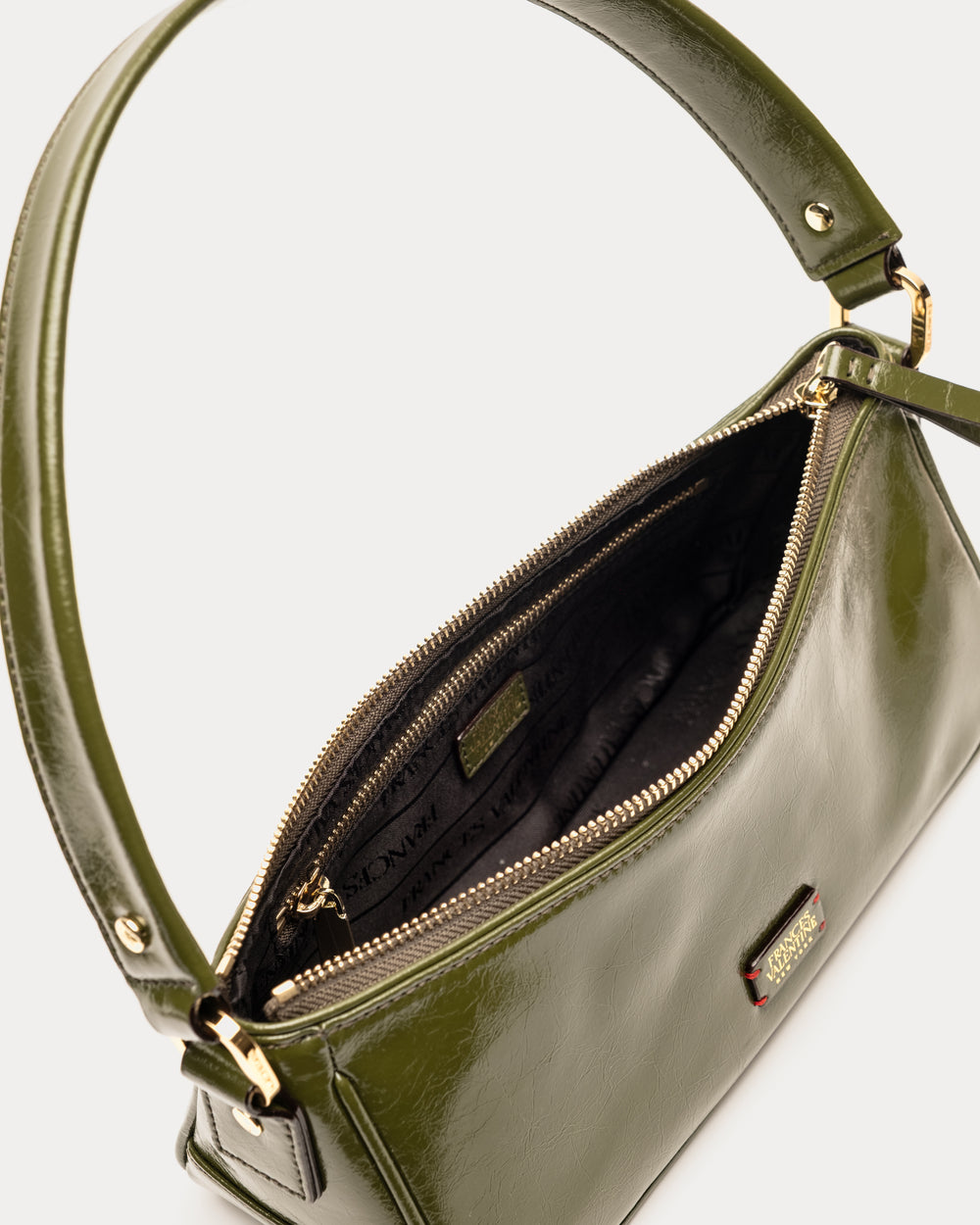 Mia Mini Shoulder Bag - Crinkled Leather Olive - Frances Valentine