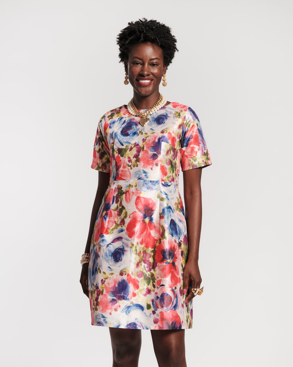 colorful mini dress Frances Valentine Michelle Mini Dress Super Bloom, Super Bloom / L