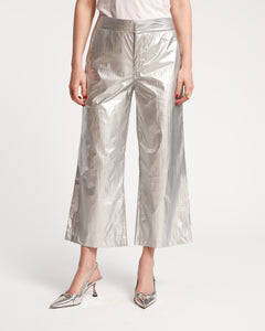 Mimi Pant Metallic Nylon Silver - Frances Valentine