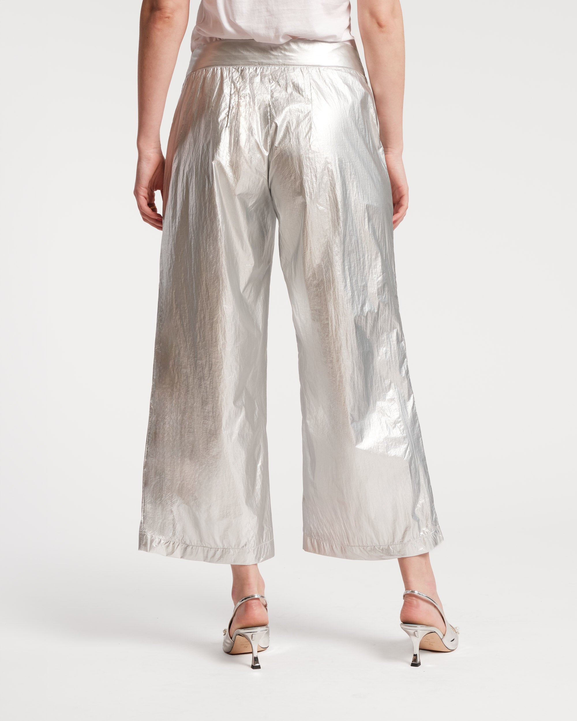 Mimi Pant Metallic Nylon Silver