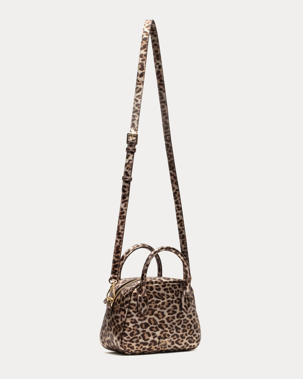 Mini Bowler Bag - Metallic Leopard Evening Bag Frances Valentine