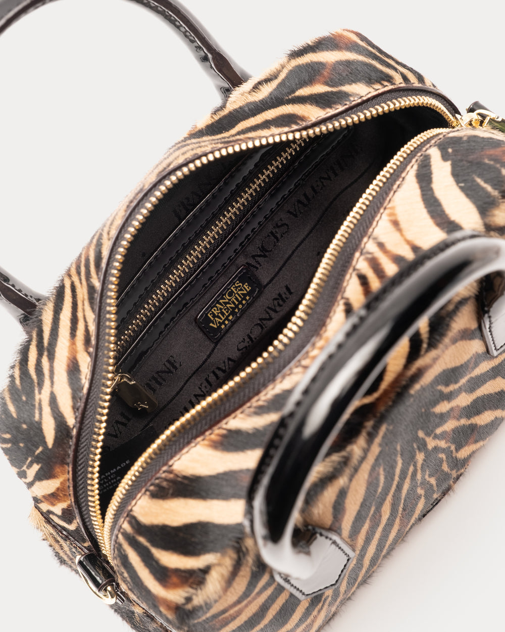 Mini Bowler Bag - Zebra Haircalf Handbag Frances Valentine