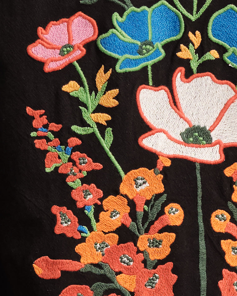 Charming Caftan Mini - Botanical Bash Black - Frances Valentine