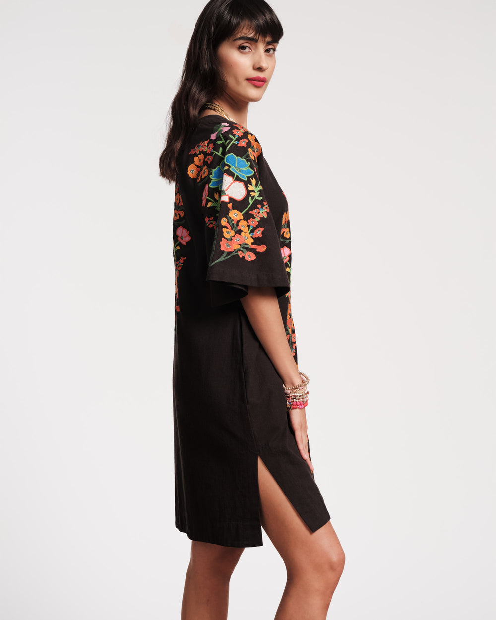 Charming Caftan Mini - Botanical Bash Black - Frances Valentine