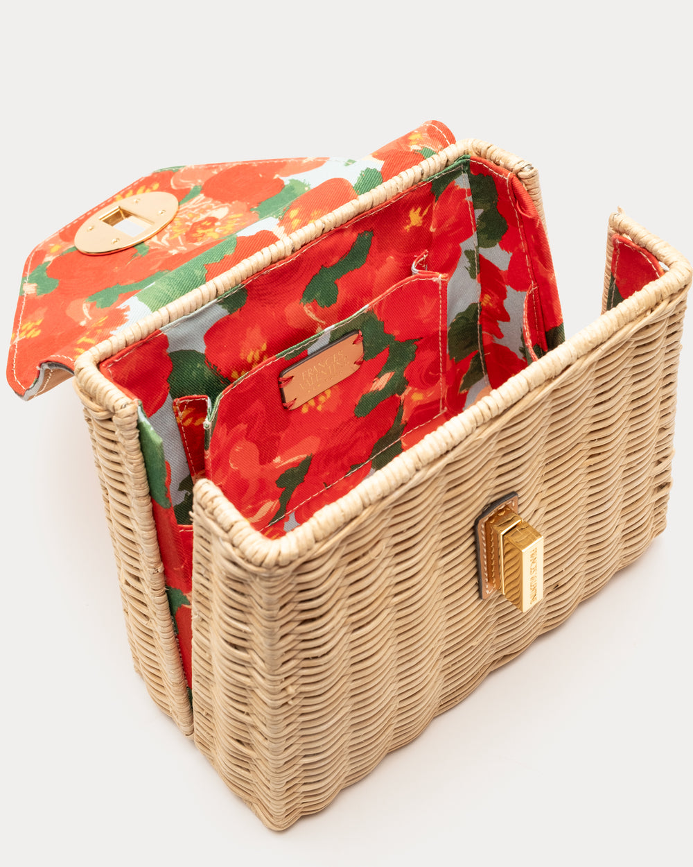 Mini Midge Basket Wicker w/Leather Wicker Toast/Natural OS Frances Valentine