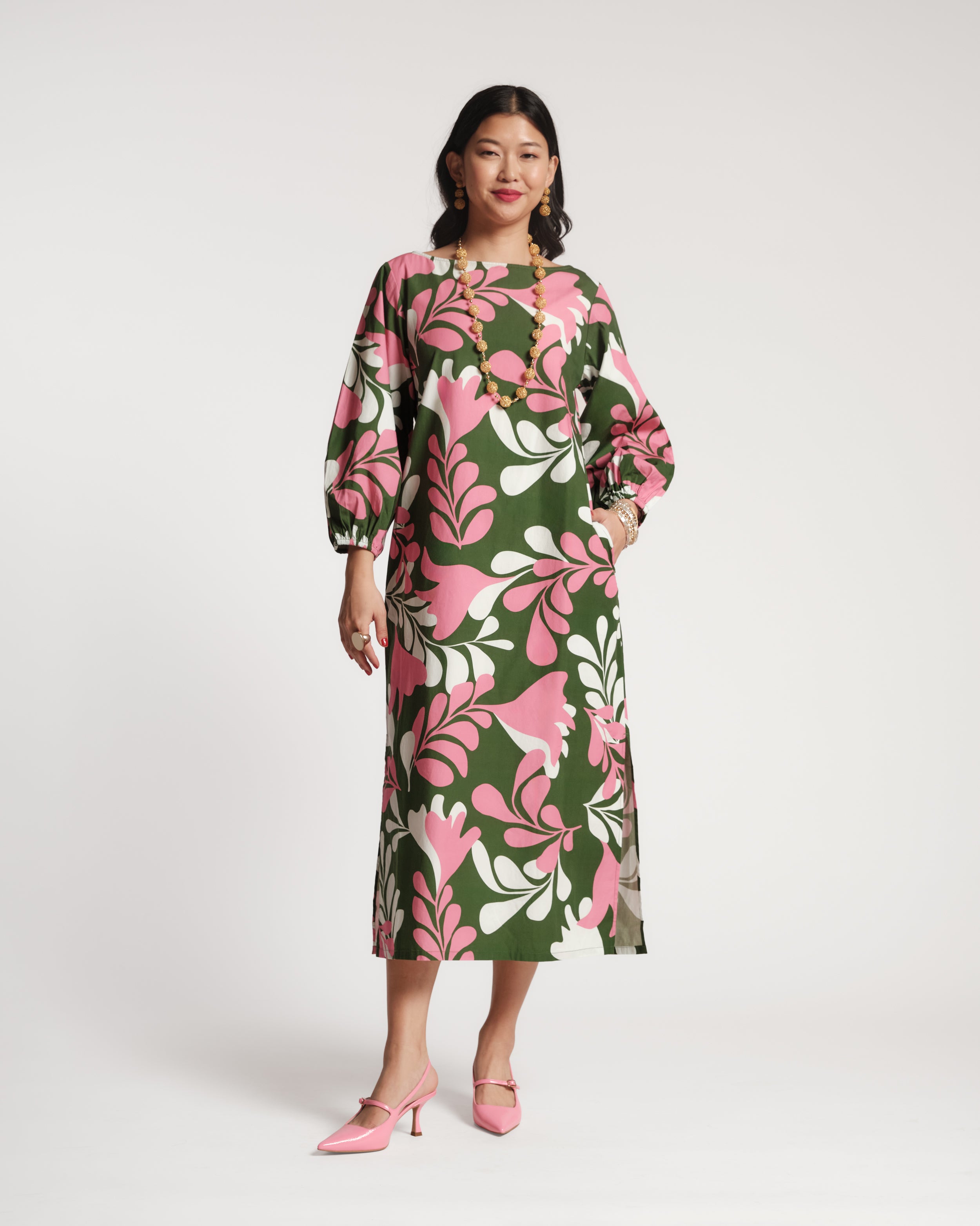 Minnow Maxi Dress - Mid-Century Palm – Frances Valentine