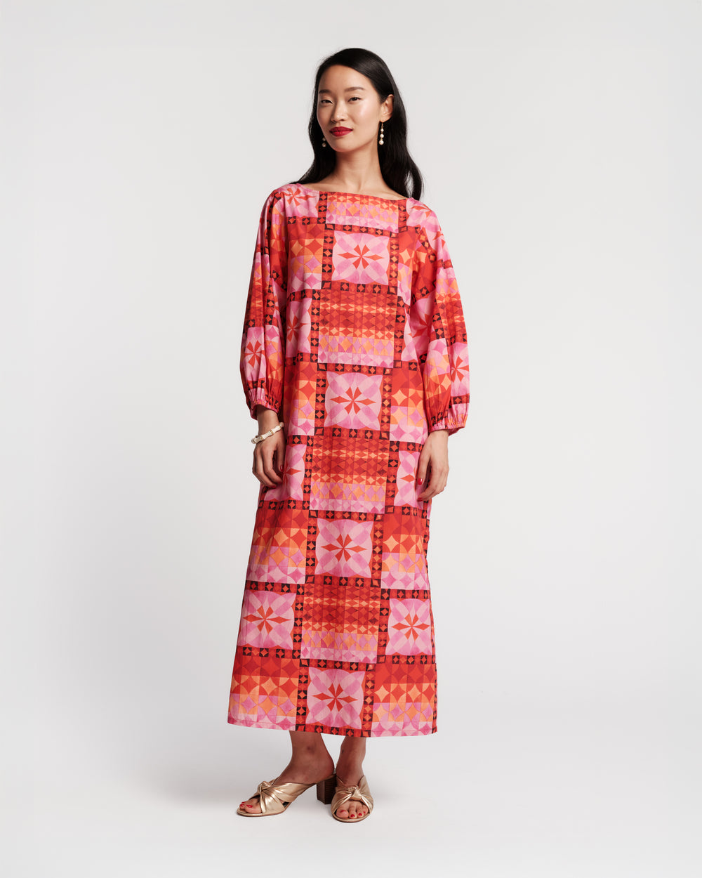 Minnow Maxi Dress - Pink Mosaic Dresses Frances Valentine