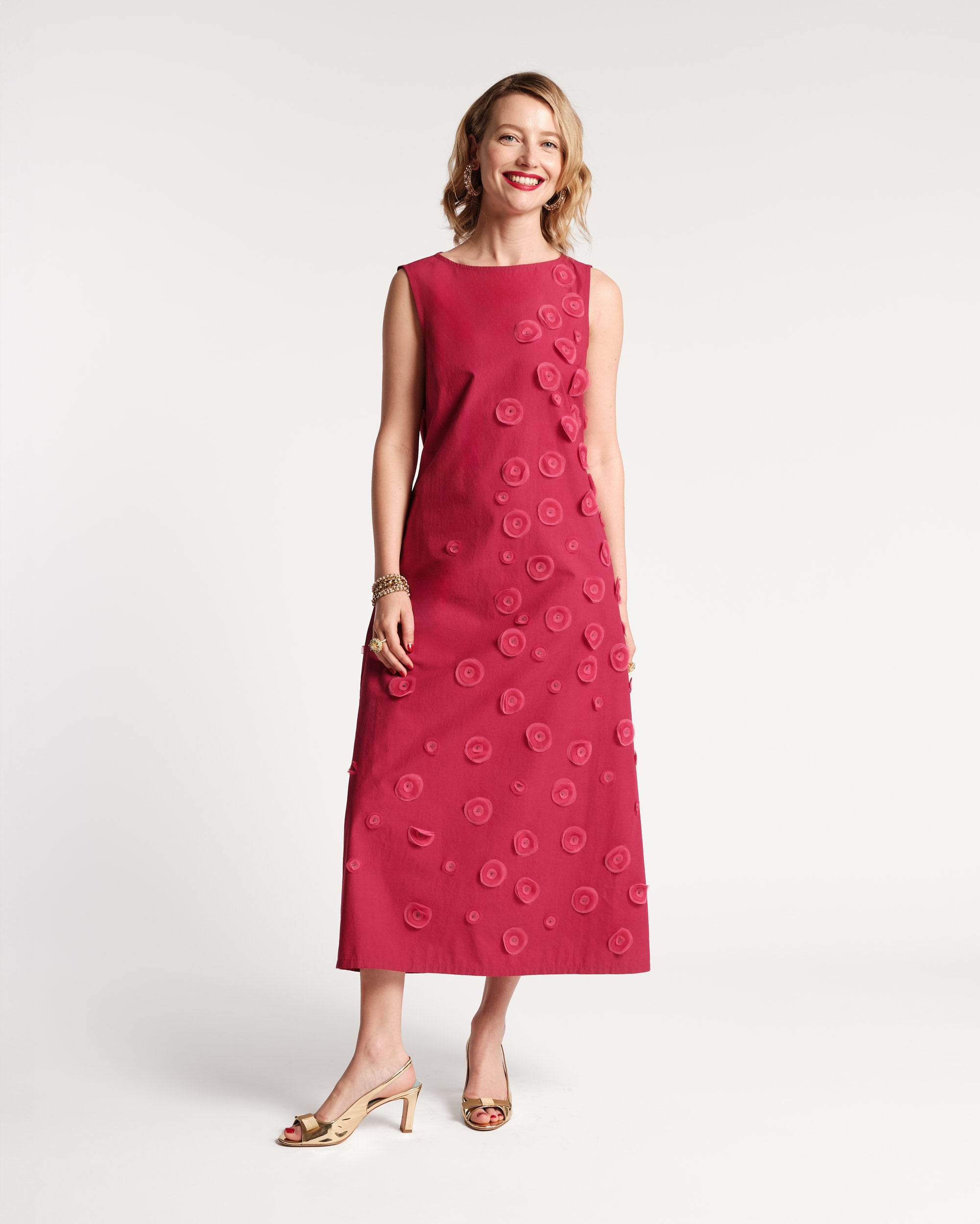 Mirabelle Maxi Dress Cotton Poplin Fuchsia