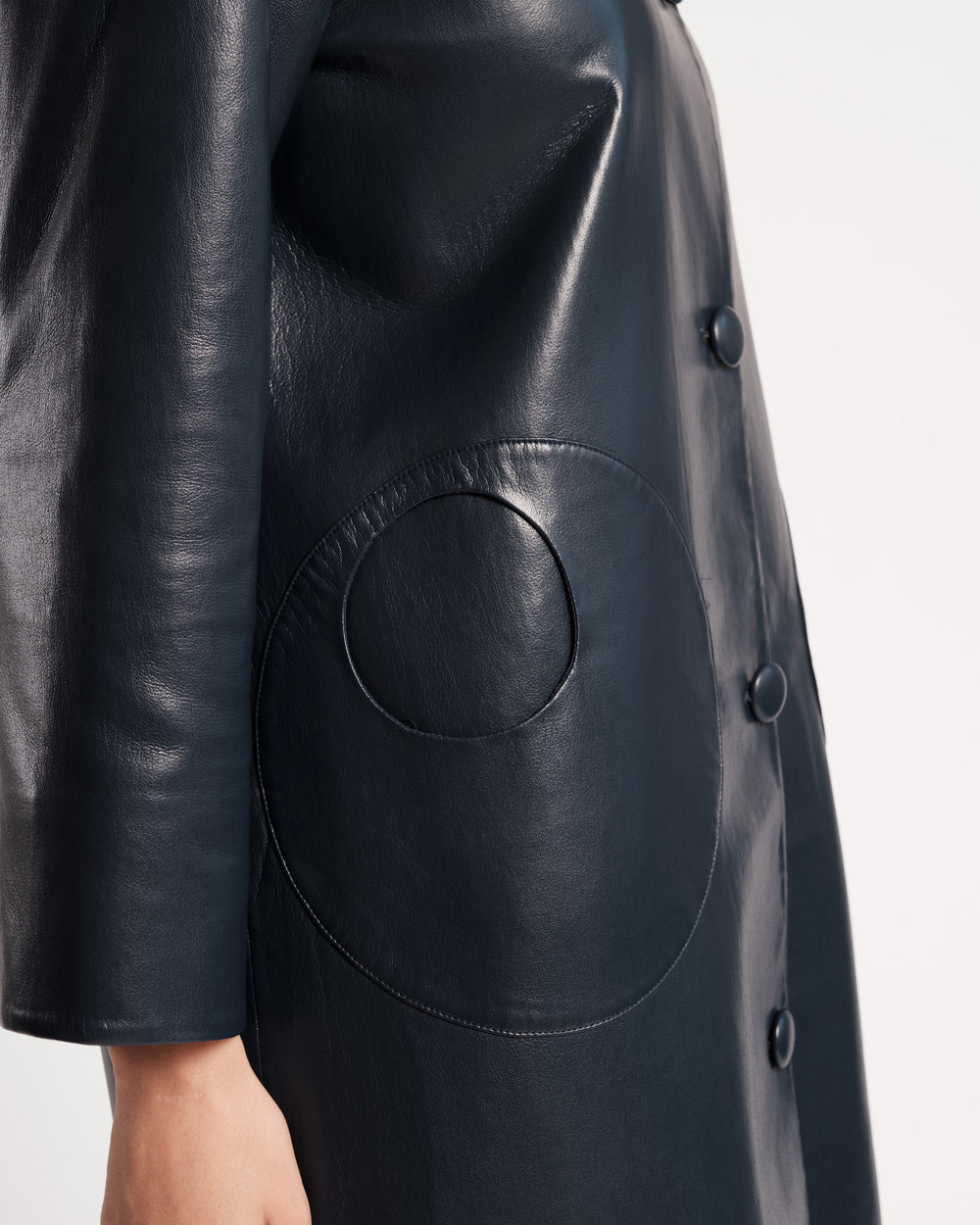 Mod Jacket - Faux Leather Navy Coats & Jackets Frances Valentine