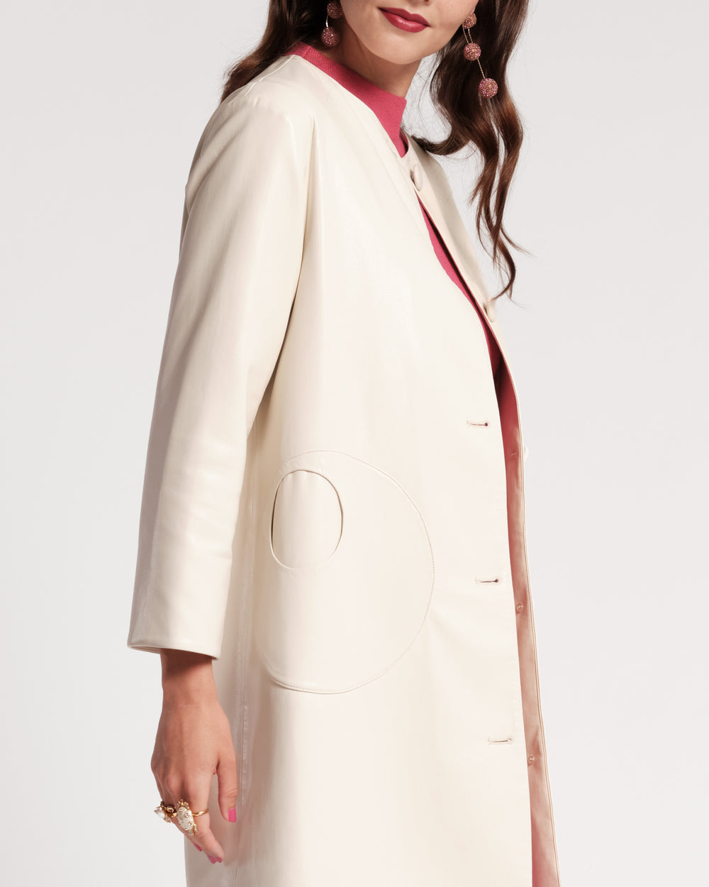 Mod Jacket - Faux Leather Oyster Coats & Jackets Frances Valentine