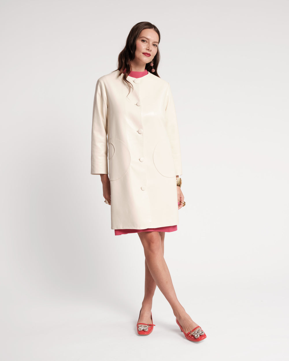 Mod Jacket - Faux Leather Oyster Coats & Jackets Frances Valentine