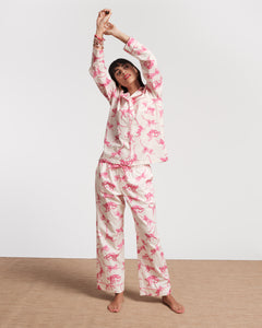 Teddy Pajama Pant Pink Monkey - Frances Valentine