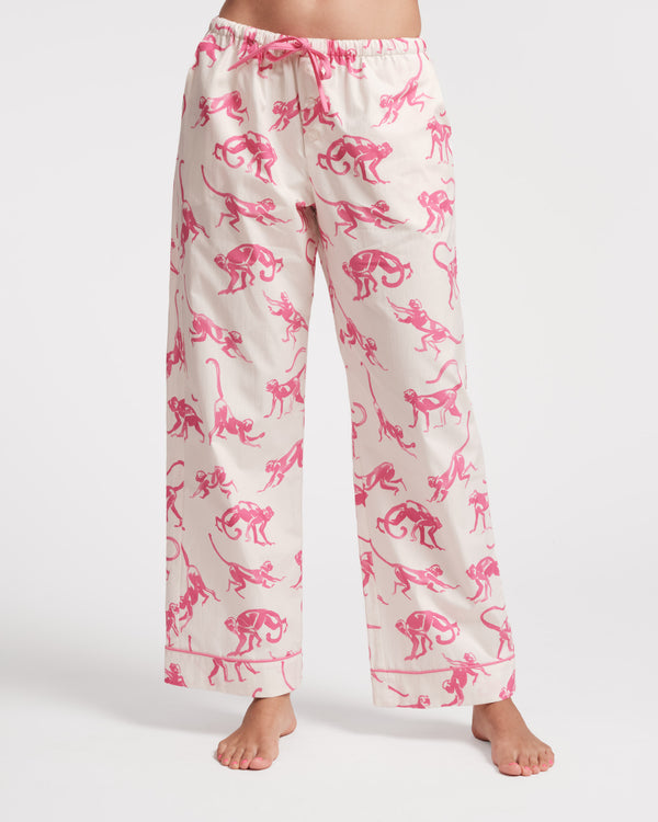 Teddy Pajama Pant - Pink Monkey - Frances Valentine