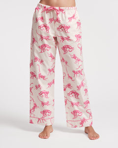 Teddy Pajama Pant Pink Monkey - Frances Valentine