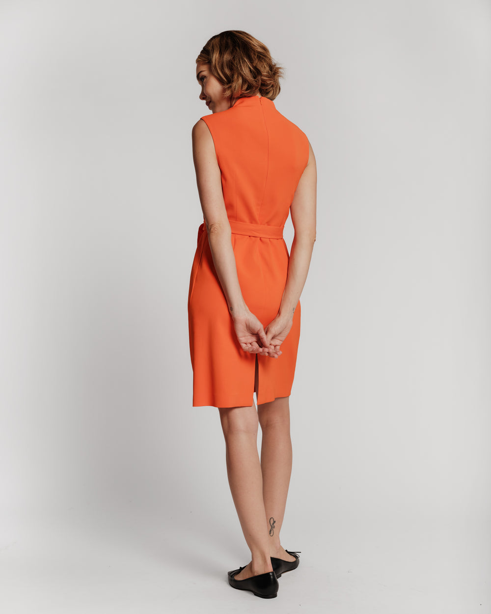 Mini Crepe Dress - Orange Frances Valentine