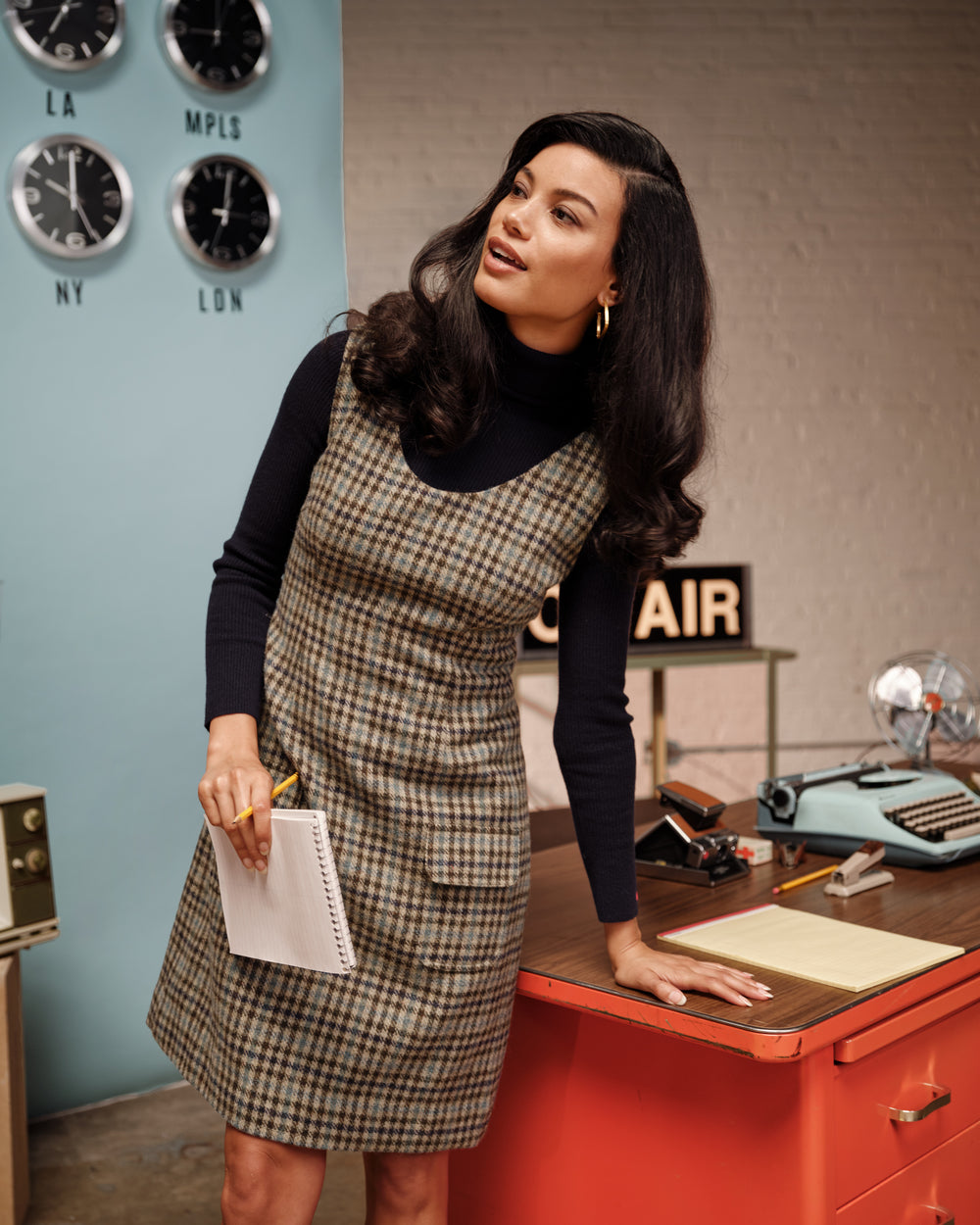 Wool Jumper Dress - Plaid Frances Valentine