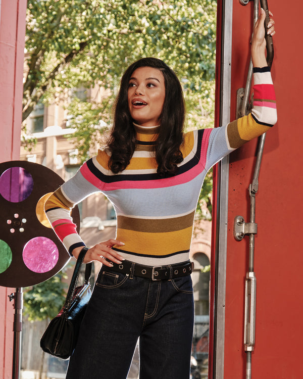 Merino Wool Blend Turtleneck - Multi Frances Valentine