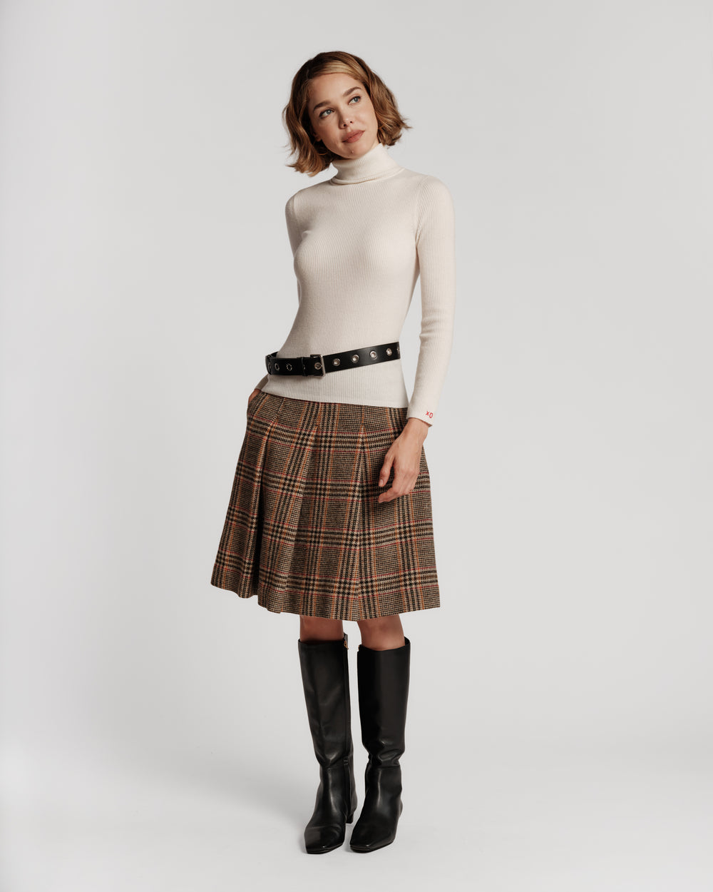 Merino Wool Blend Turtleneck - Oyster