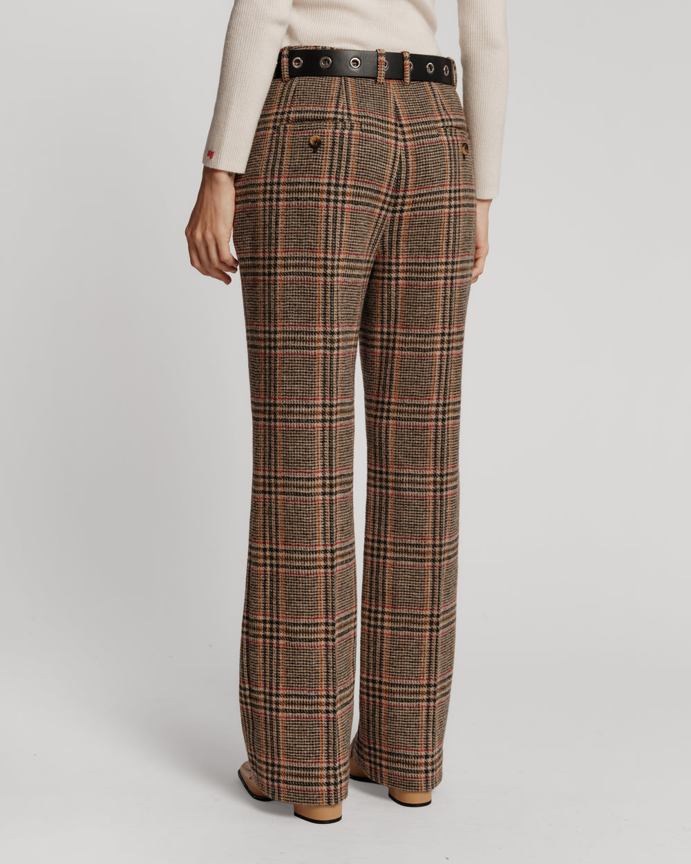 Plaid Wool Slim Trouser Frances Valentine