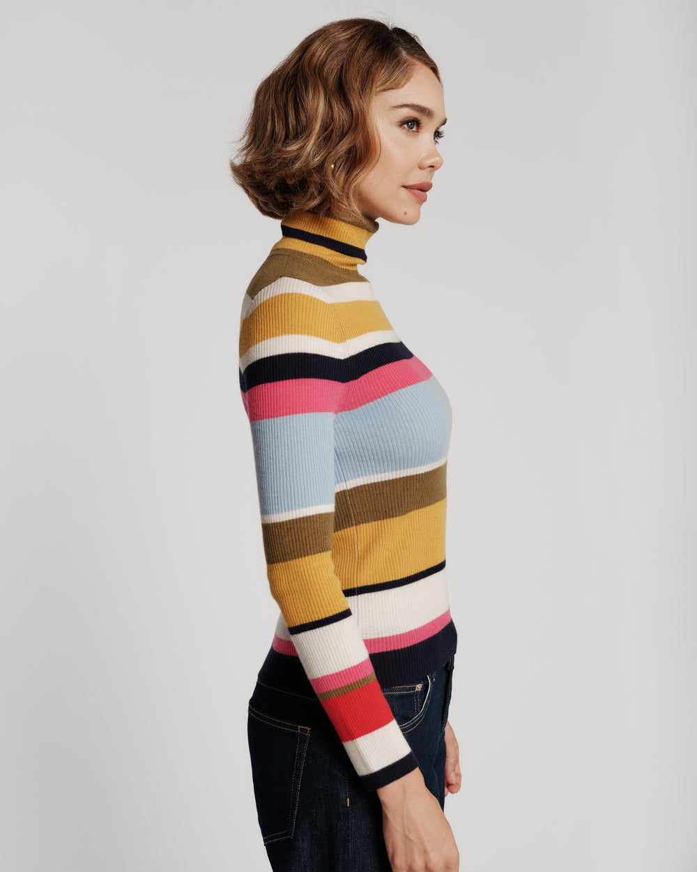 Merino Wool Blend Turtleneck - Multi Frances Valentine