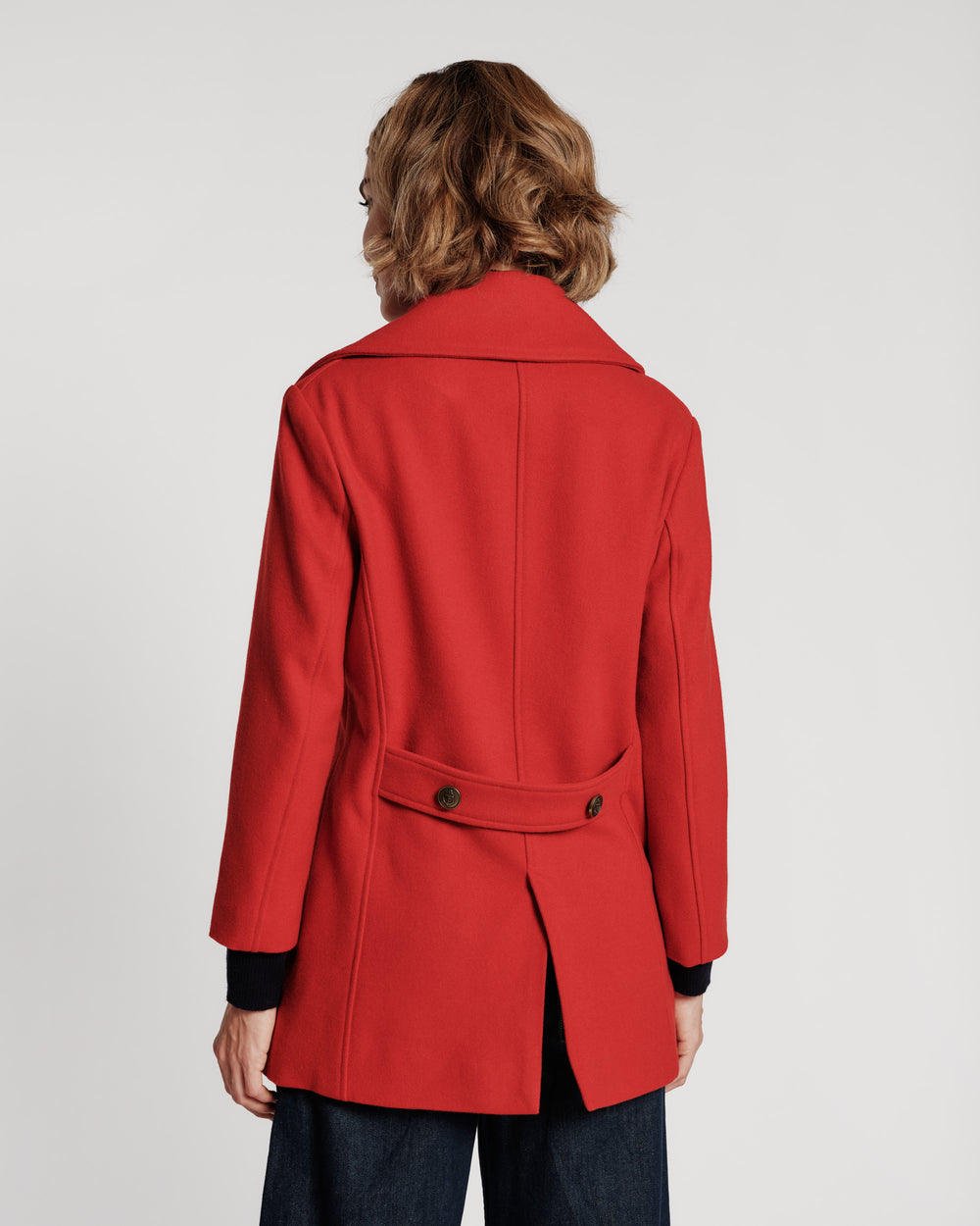 Wool Peacoat - Red