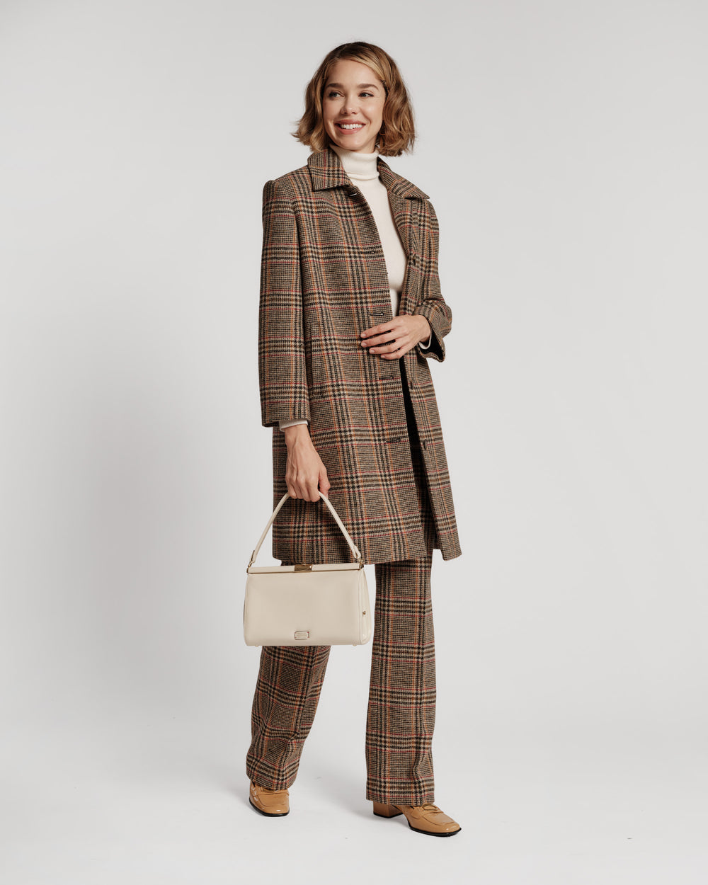 Plaid Wool Slim Trouser Frances Valentine