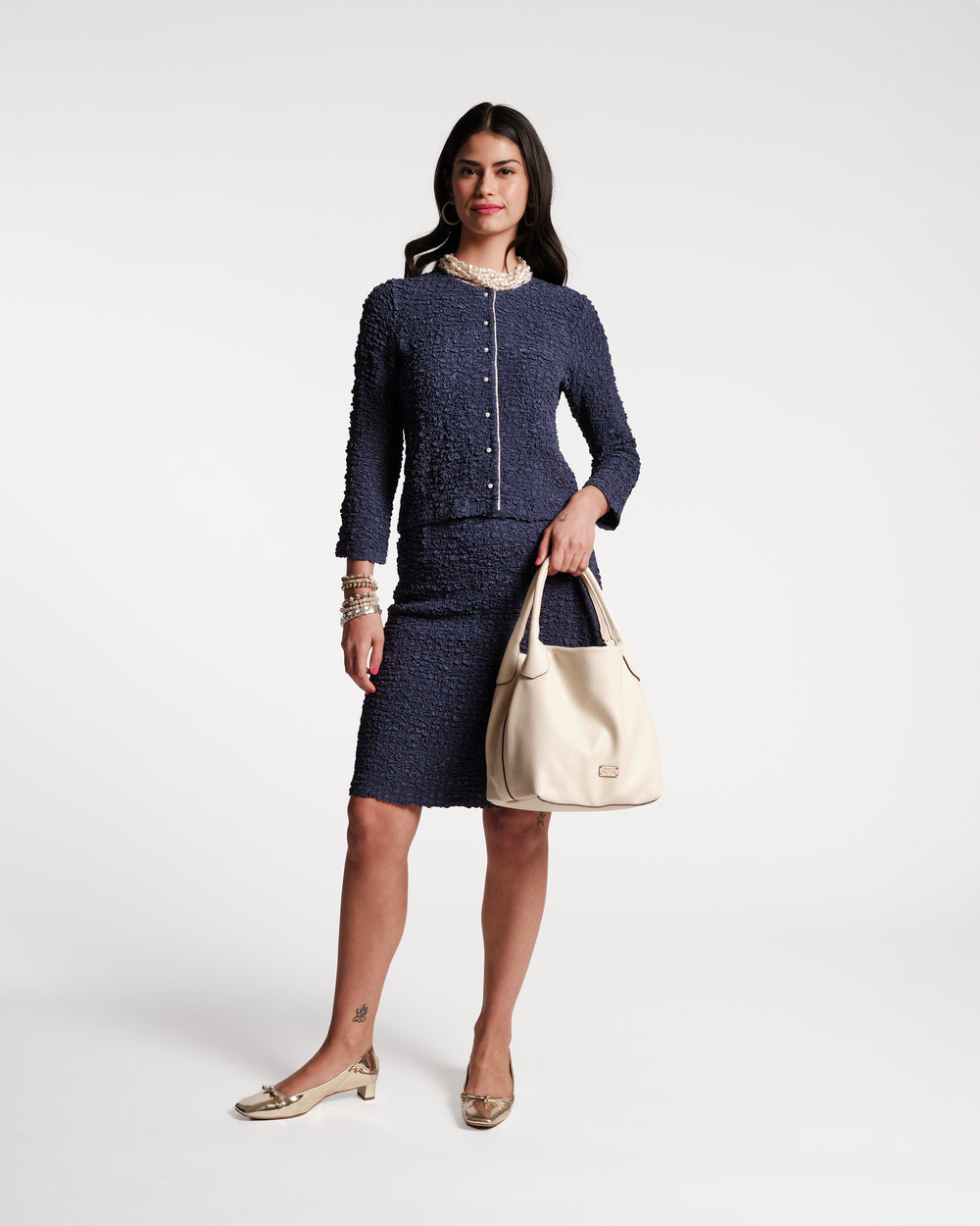 Bonnie Pencil Skirt - Navy Skirts Frances Valentine