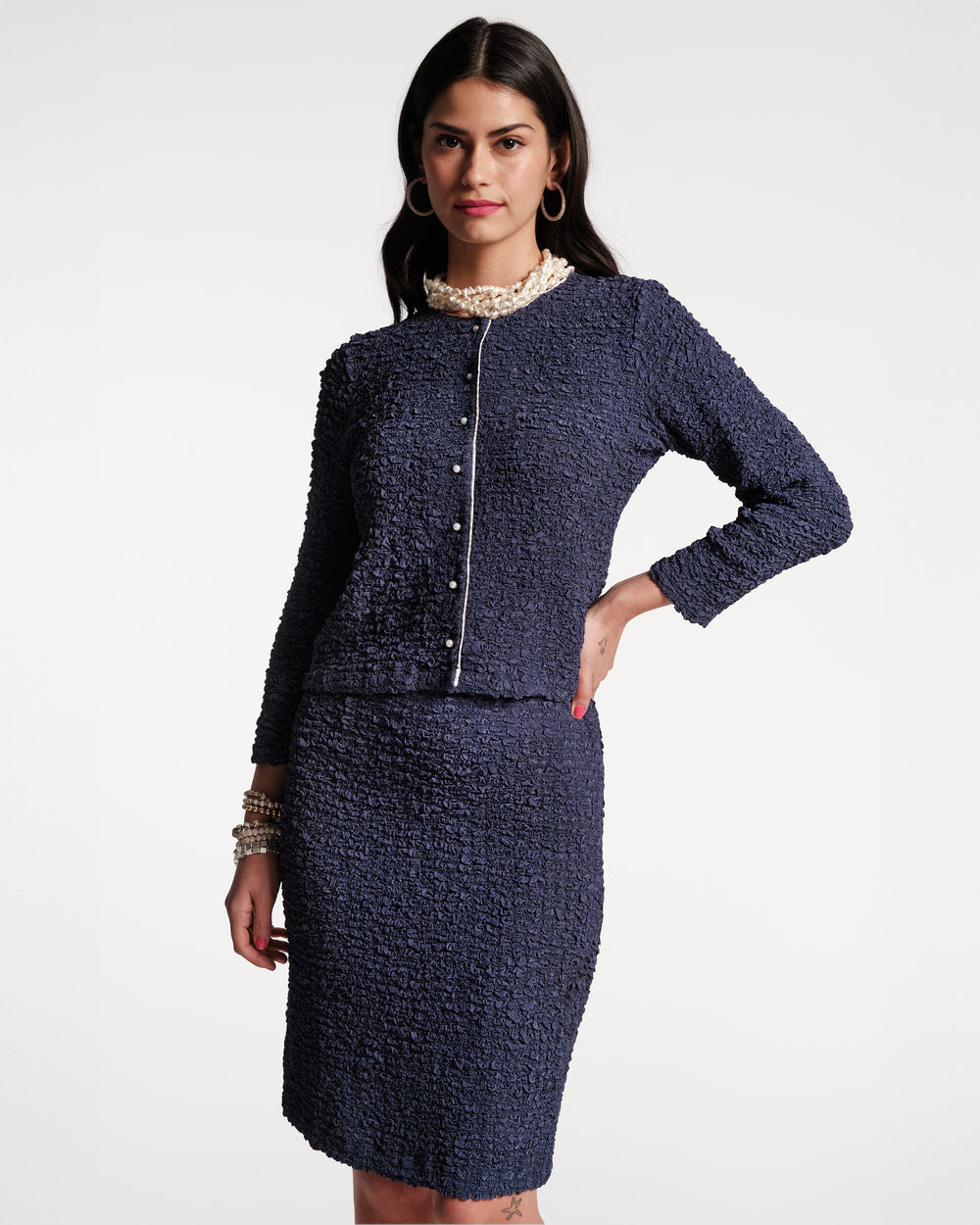 Bonnie Pencil Skirt - Navy Skirts Frances Valentine