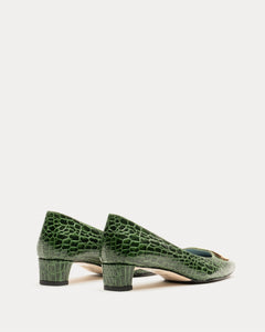 Mary Mini Block Heel Croc Embossed Frances Valentine