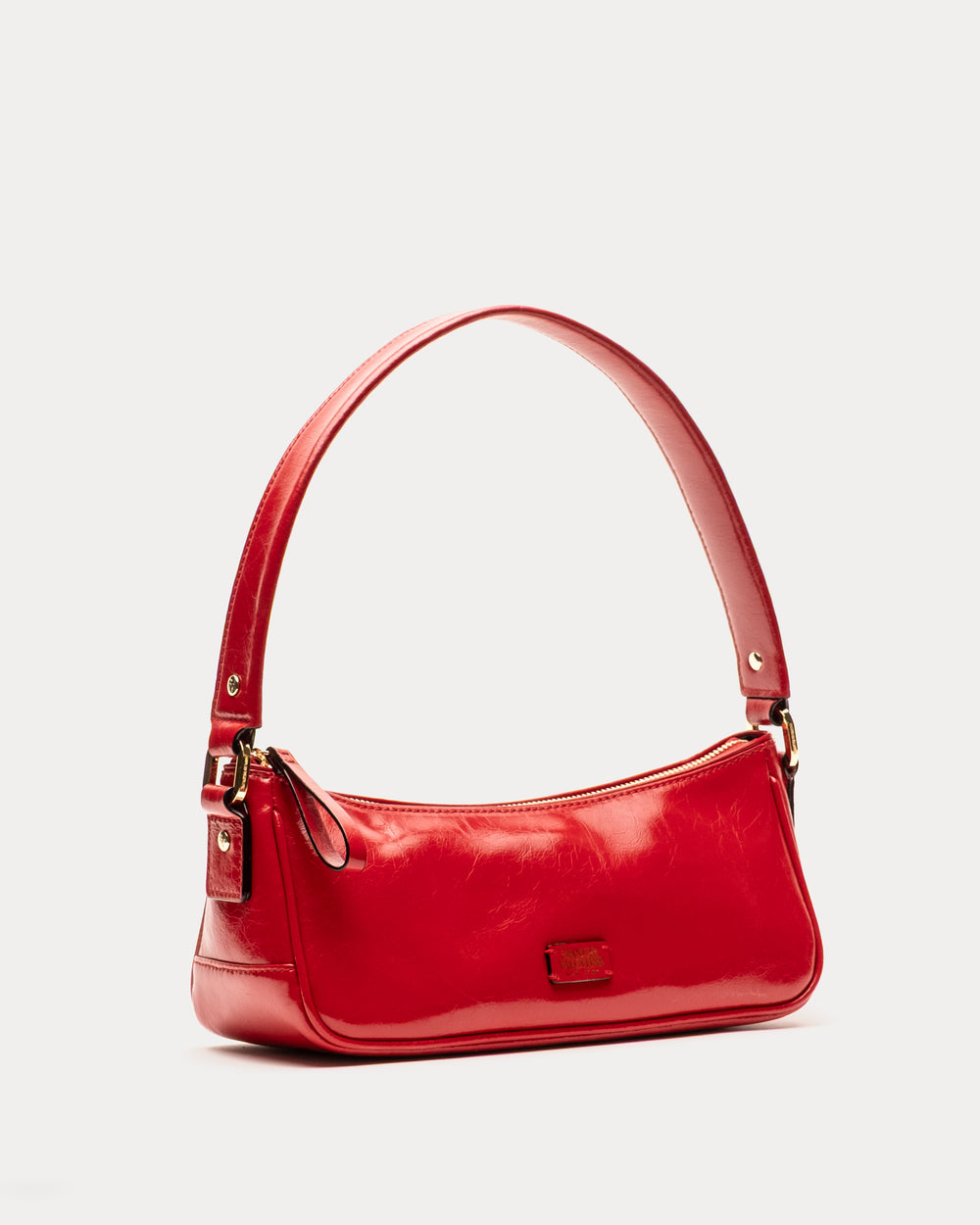 Mia Mini Shoulder Bag - Crinkled Leather Red - Frances Valentine