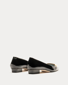 Midge Flat Crinkled Patent Leather Black - Frances Valentine