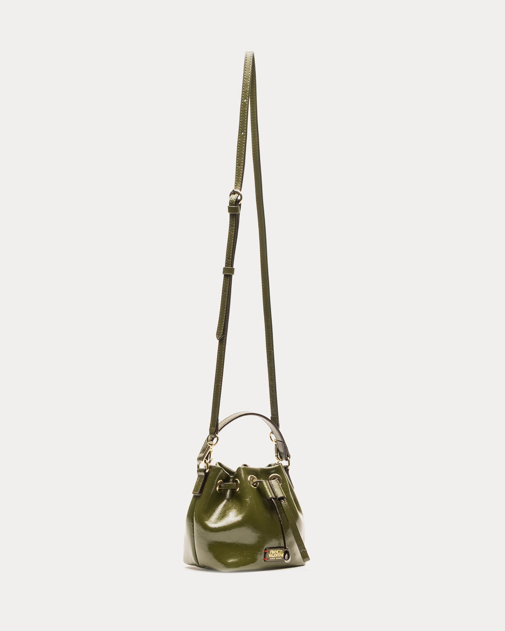 Minnie Bucket - Crinkled Leather Olive - Frances Valentine