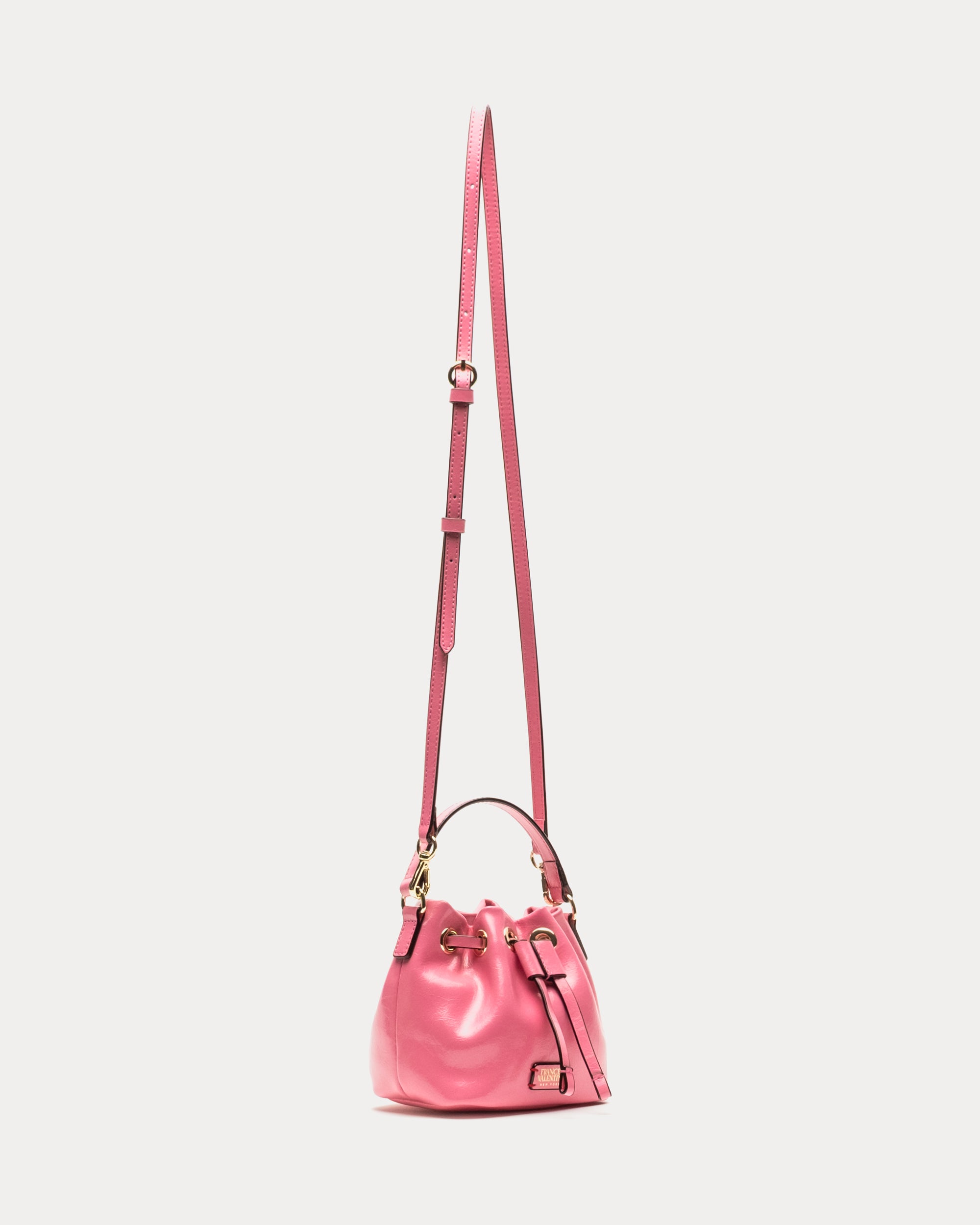 Minnie Bucket - Crinkled Leather Pink – Frances Valentine