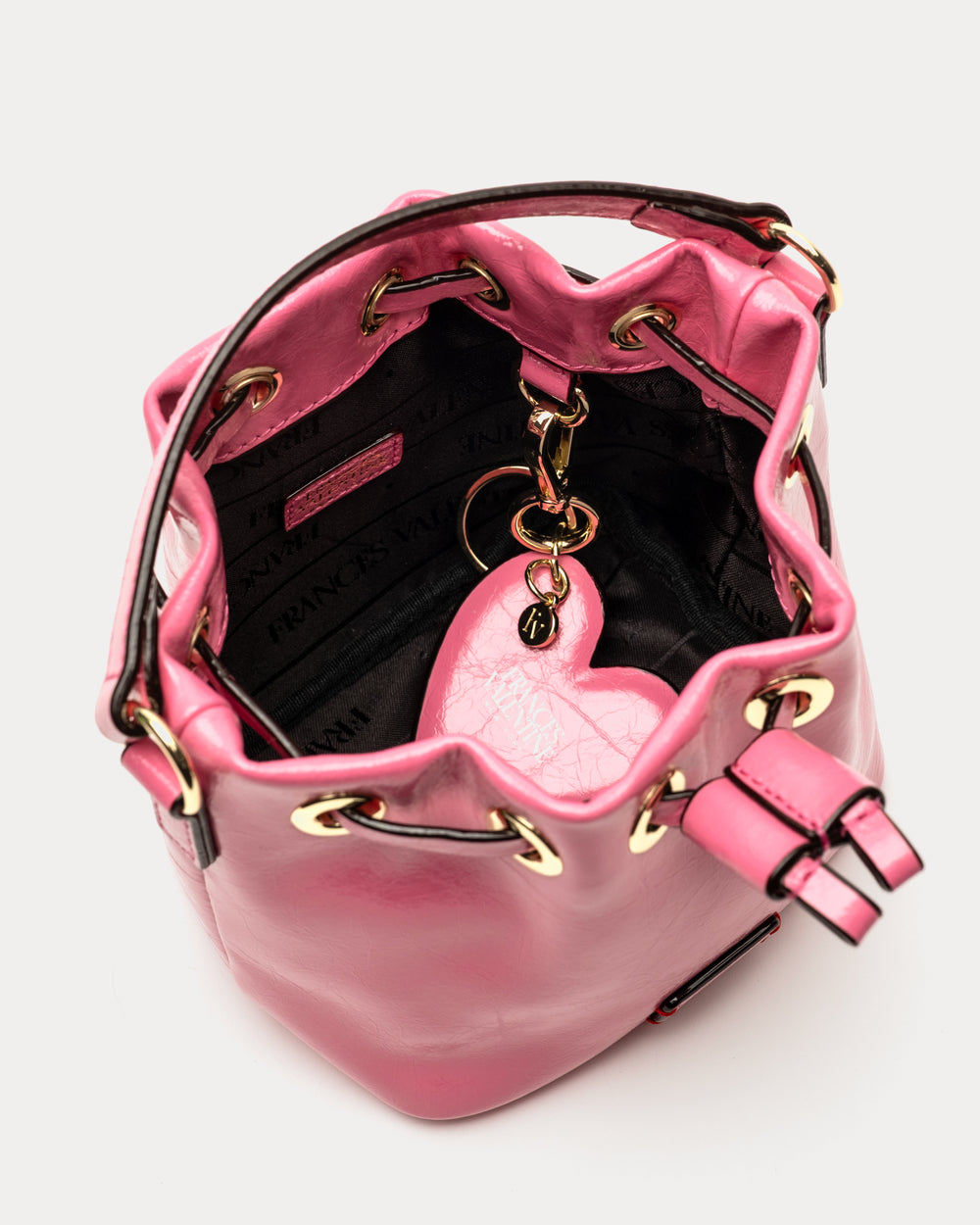 Minnie Bucket - Crinkled Leather Pink - Frances Valentine
