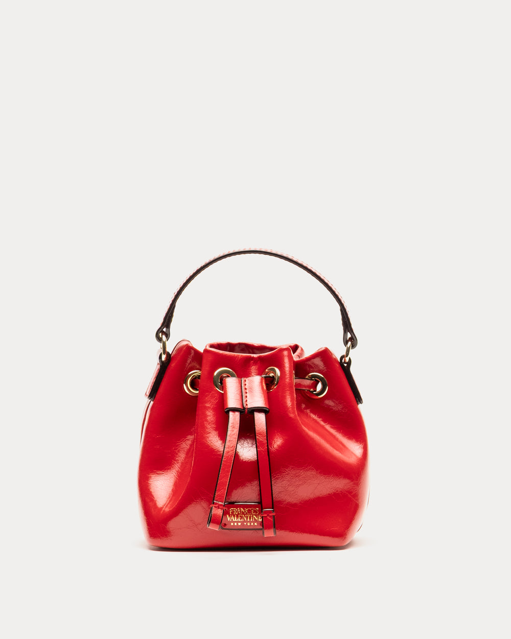 Minnie Bucket - Crinkled Leather Red - Frances Valentine