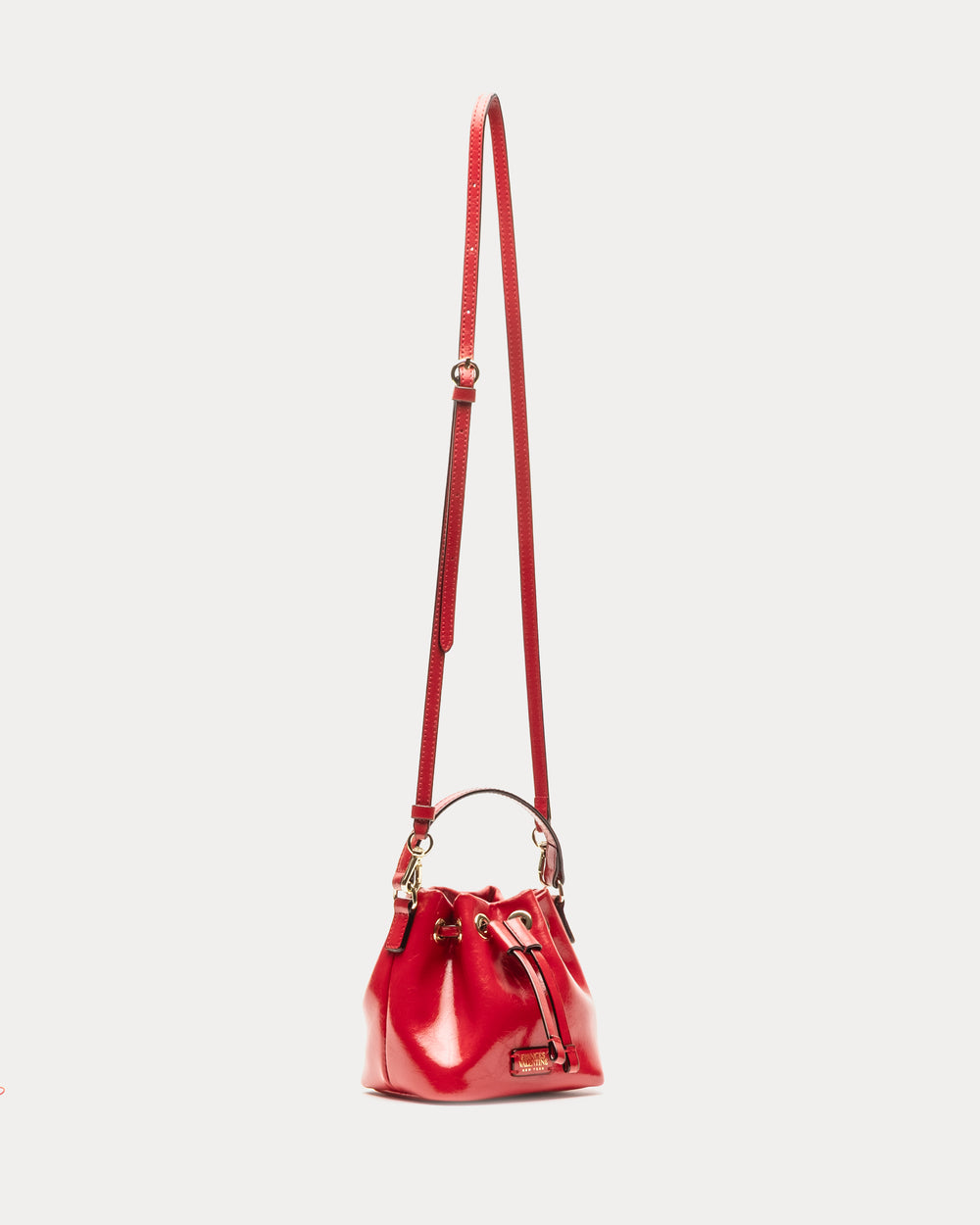 Minnie Bucket - Crinkled Leather Red - Frances Valentine