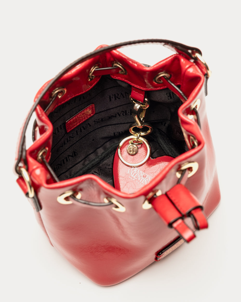 Minnie Bucket - Crinkled Leather Red - Frances Valentine