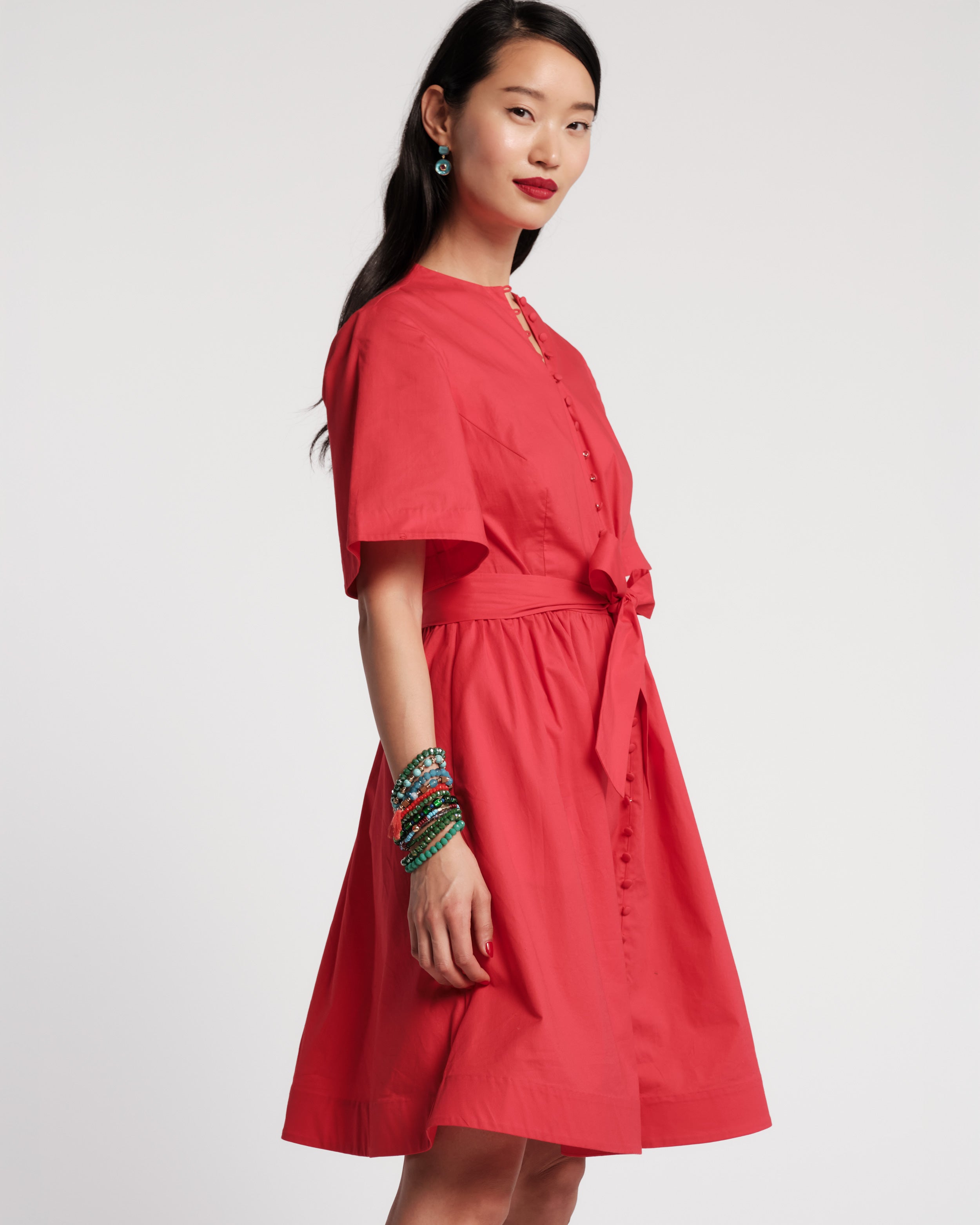 Nancy Dress - Red – Frances Valentine