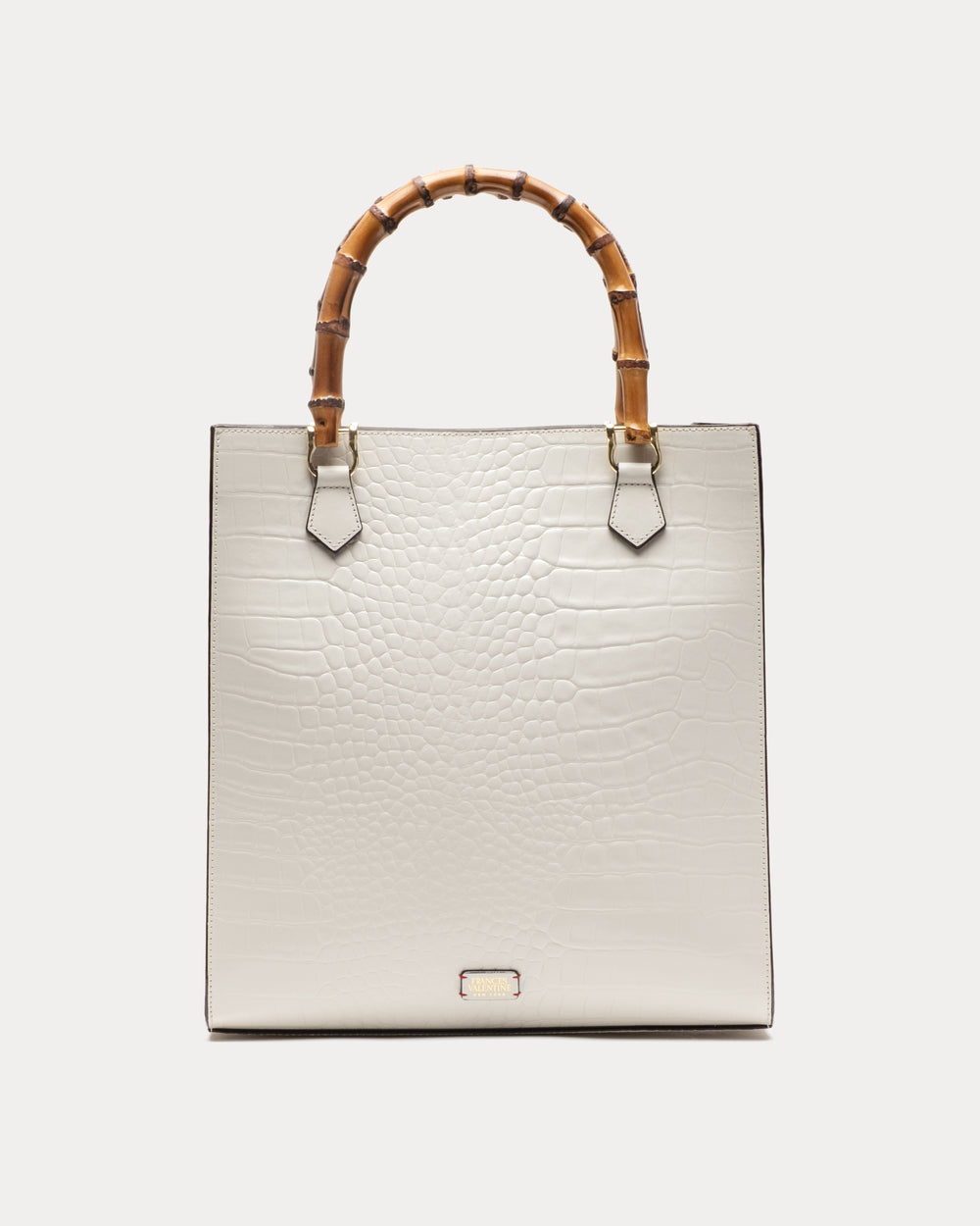 Nan Tote - Croc Emboss Leather Oyster Tote Bag Frances Valentine