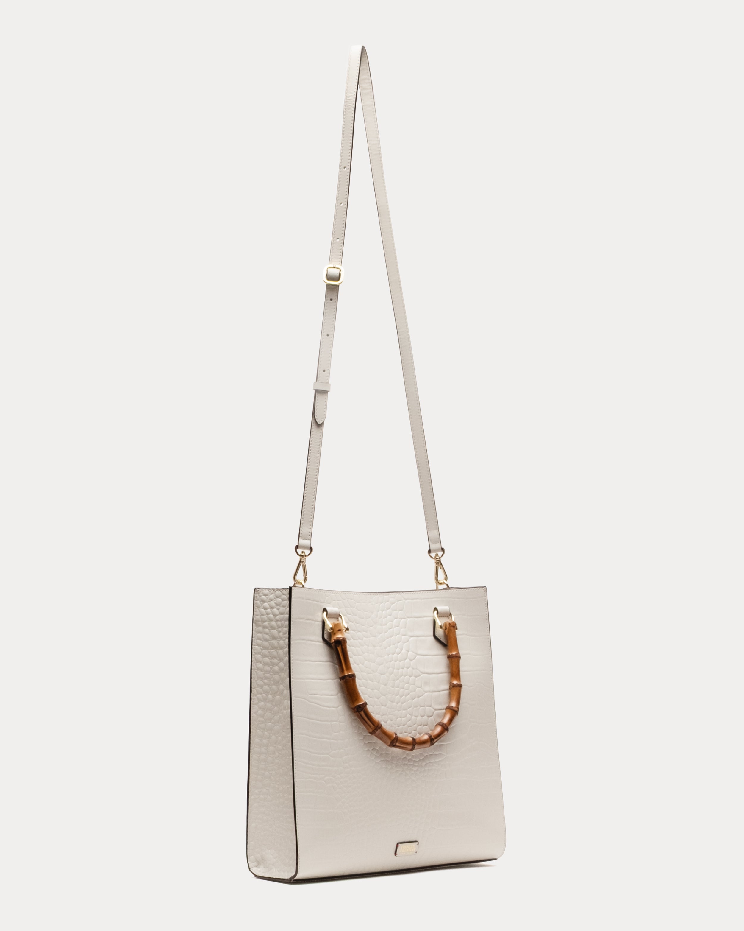 Nan Tote - Croc Emboss Leather Oyster – Frances Valentine