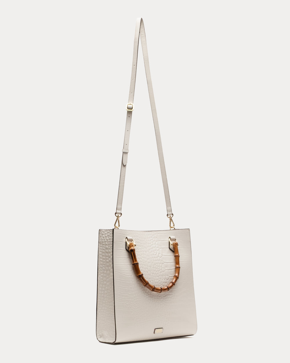 Nan Tote - Croc Emboss Leather Oyster Tote Bag Frances Valentine