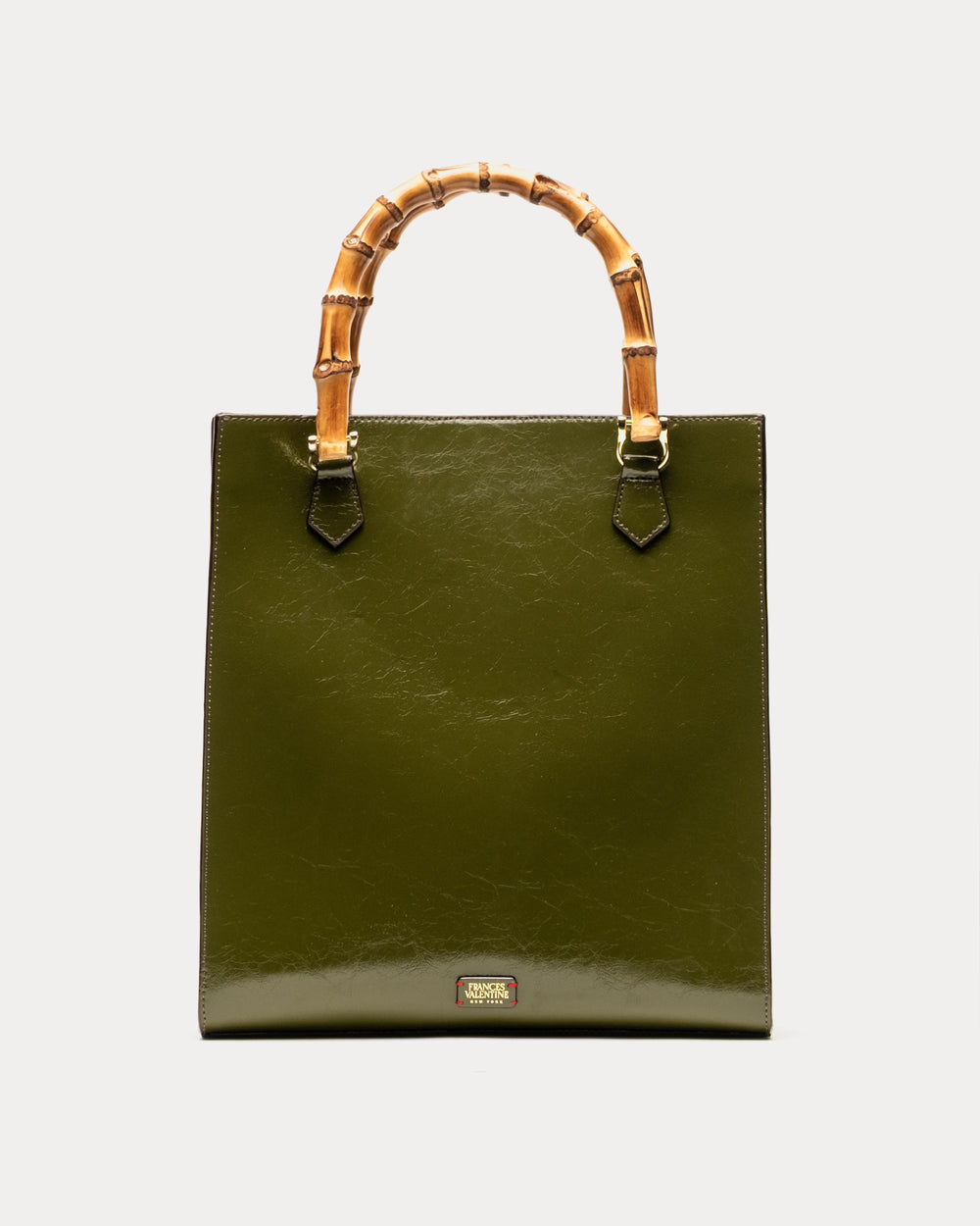 Nan Tote - Crinkled Leather Olive - Frances Valentine