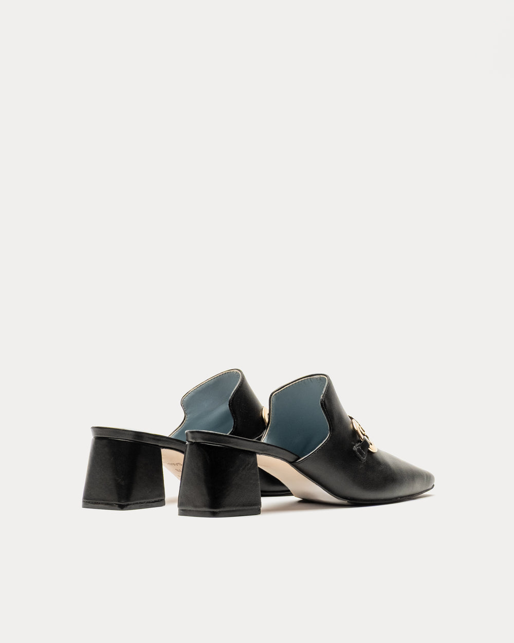 Natty Mule - Snake Emboss Leather Black - Frances Valentine