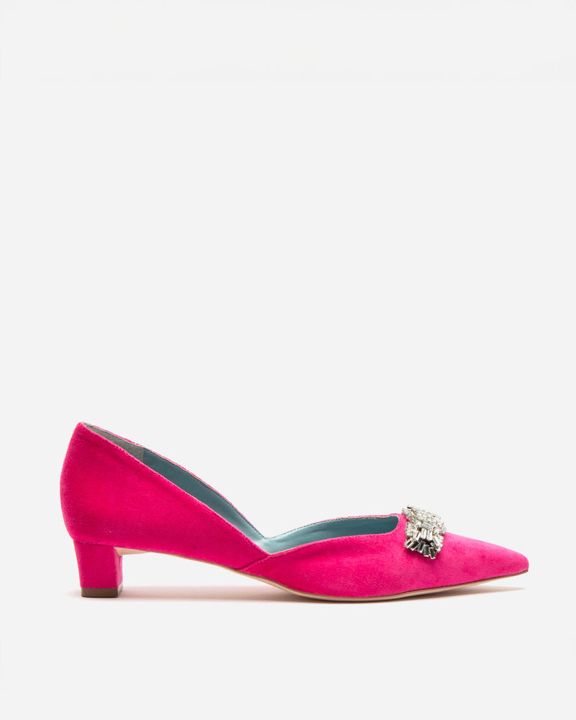 Paula Mini Block Heel - Velvet Pink – Frances Valentine